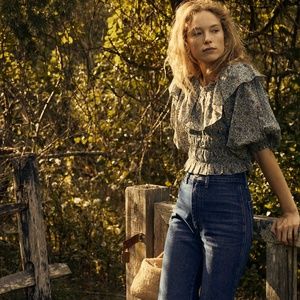 DOEN Luce top in blue paisley